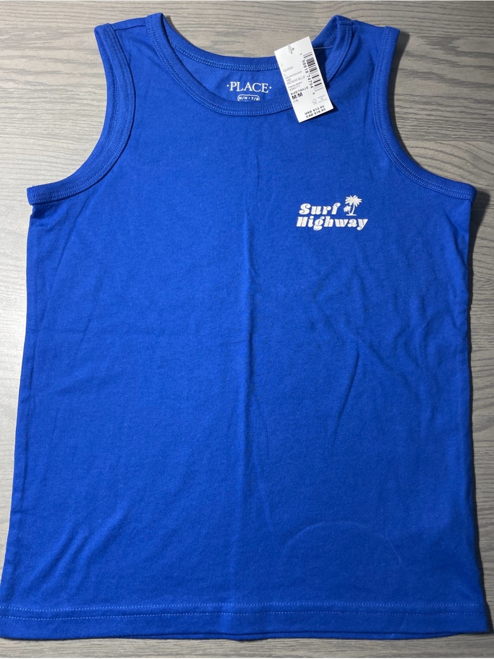 The Children’s Place Surf Highway Tank Top • Renew Blue (160) • Boys M/M (7/8)